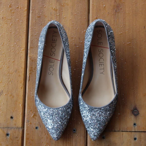 glitter kitten heel shoes